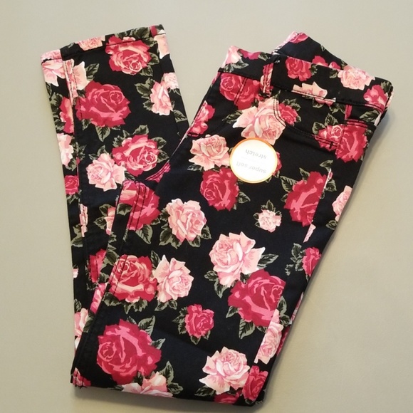 Wonder Nation Floral Super Soft Stretch Jeggings - Picture 1 of 8